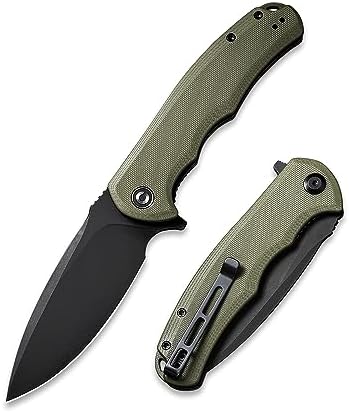 CIVIVI Folding Pocket Knife- Praxis Flipper Liner Lock Knife, 3.75" Black Stonewashed Blade with Cuibourtia Wood Handles, Reversible Clip for Everyday Carry Outdoor Use C803H