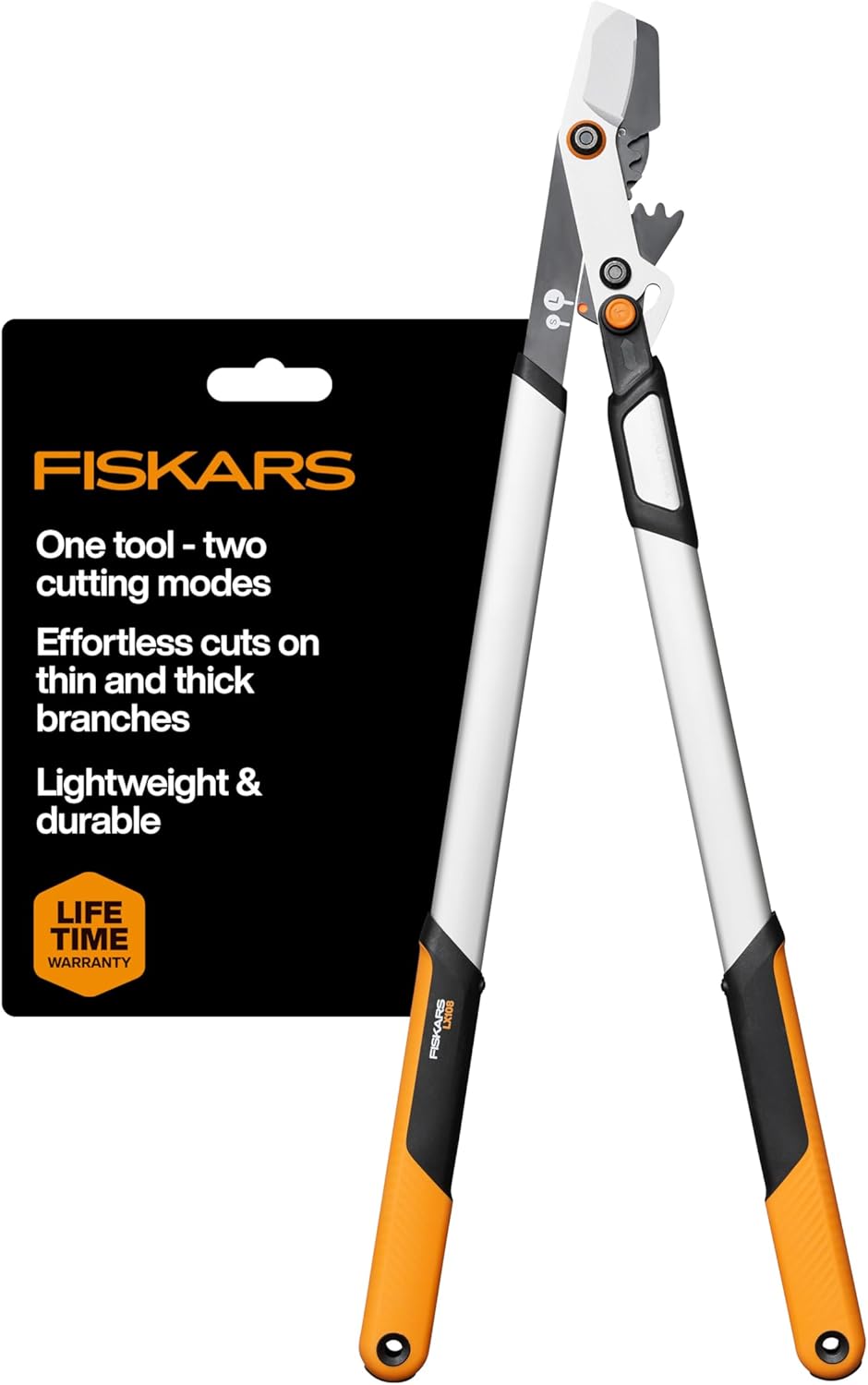 Fiskars 28" Loppers for Tree Trimming, Heavy Duty, Rust-Resistant Sharp Bypass Steel Blade Loppers, Branch Cutter up to 1.5" Diameter Cut Capacity, Shock-Absorbing Handle, Garden Tools