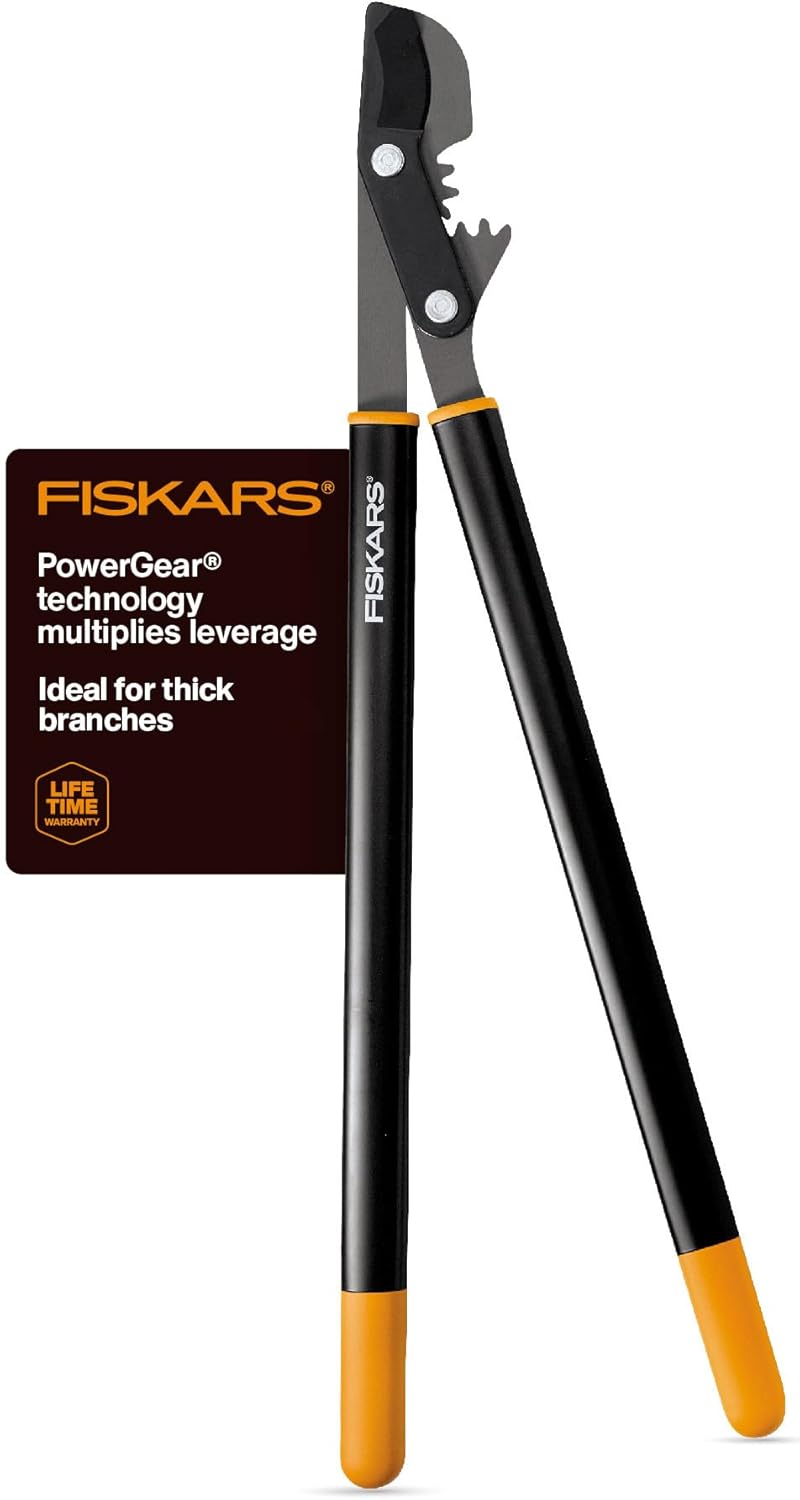 Fiskars 28" Loppers for Tree Trimming, Heavy Duty, Rust-Resistant Sharp Bypass Steel Blade Loppers, Branch Cutter up to 1.5" Diameter Cut Capacity, Shock-Absorbing Handle, Garden Tools