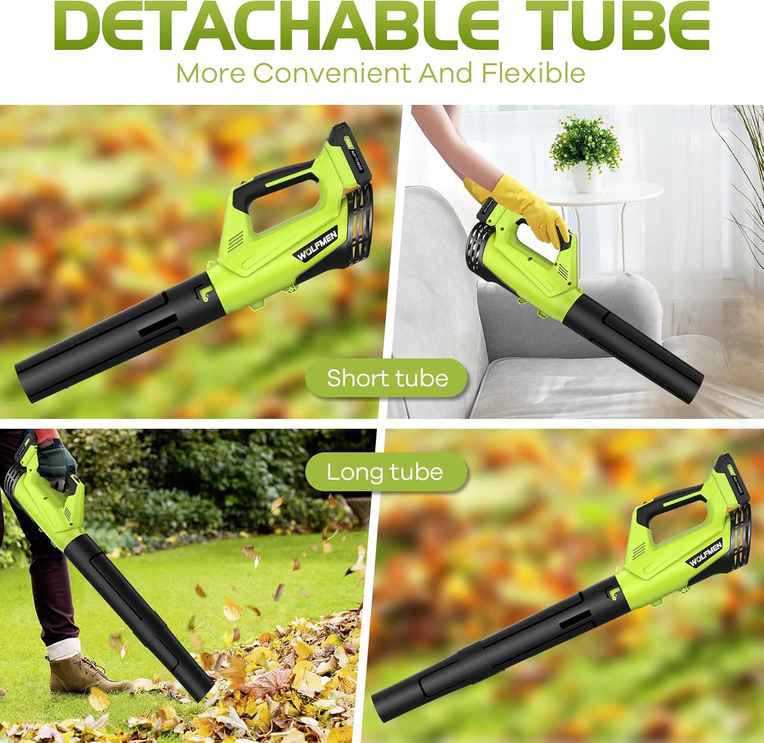 Leaf Blower, Electric Cordless Leaf Blower with 2 Batteries and Charger, 2 Speed Mode, Lightweight Leaf Blowers for Blowing Leaves, Lawn Care, Patio Cleaning and Dust