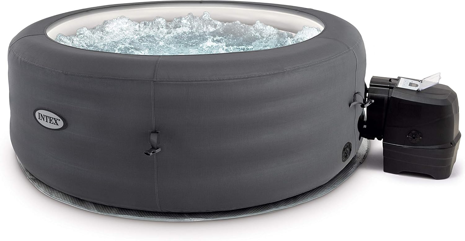 Simple Spa 28482EX – idromassaggio gonfiabile, 4 posti, grigio, diametro 196 x 66 cm