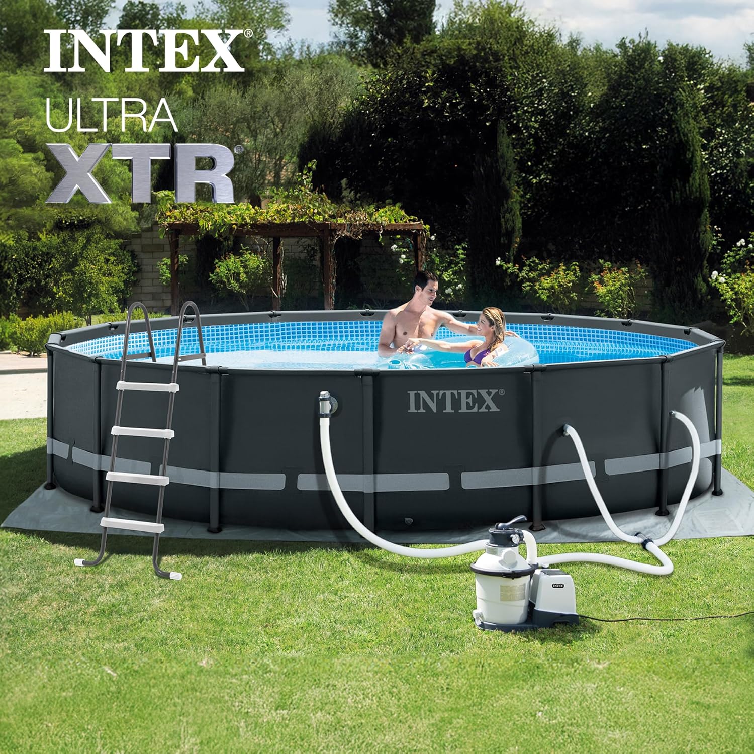 Ultra XTR 26325EH 488 x 122 cm con pompa a sabbia e sabbia filtrante premium OptiFlow da 22,7 kg