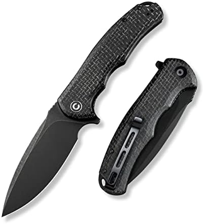 CIVIVI Folding Pocket Knife- Praxis Flipper Liner Lock Knife, 3.75" Black Stonewashed Blade with Cuibourtia Wood Handles, Reversible Clip for Everyday Carry Outdoor Use C803H
