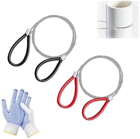 Stainless Steel Wire Saw with Plastic Handles,27.5'' Cable Saw Hand Pocket String Emergency Outdoor Survival Rope Cutting Tools for Camping Hiking and Cutting Trees & Wood