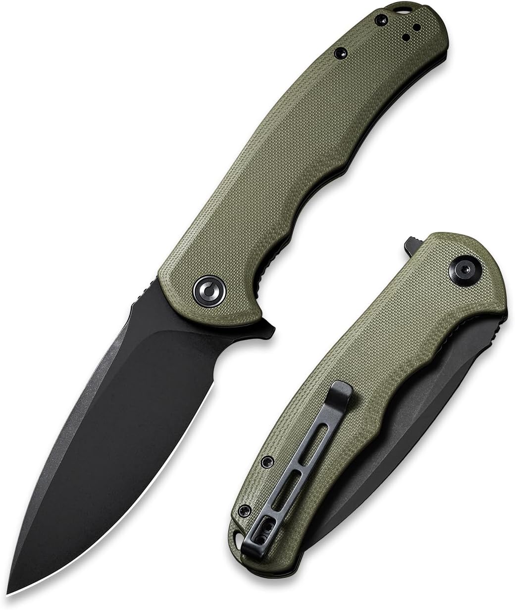 CIVIVI Folding Pocket Knife- Praxis Flipper Liner Lock Knife, 3.75" Black Stonewashed Blade with Cuibourtia Wood Handles, Reversible Clip for Everyday Carry Outdoor Use C803H